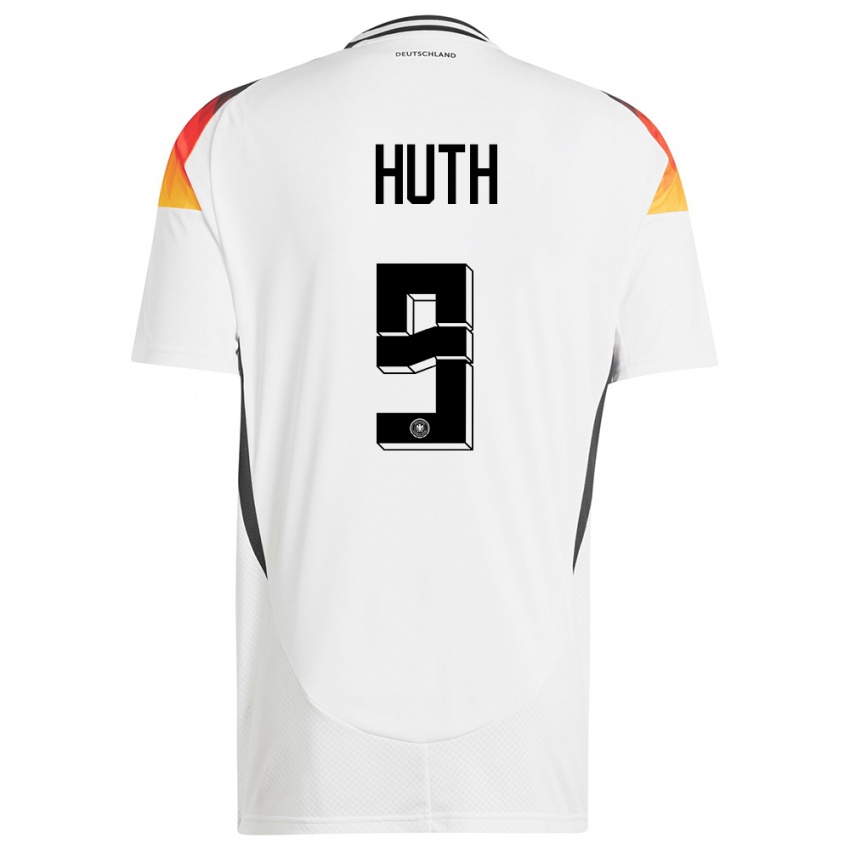Femme Maillot Allemagne Svenja Huth #9 Blanc Tenues Domicile 24-26 T-Shirt Suisse