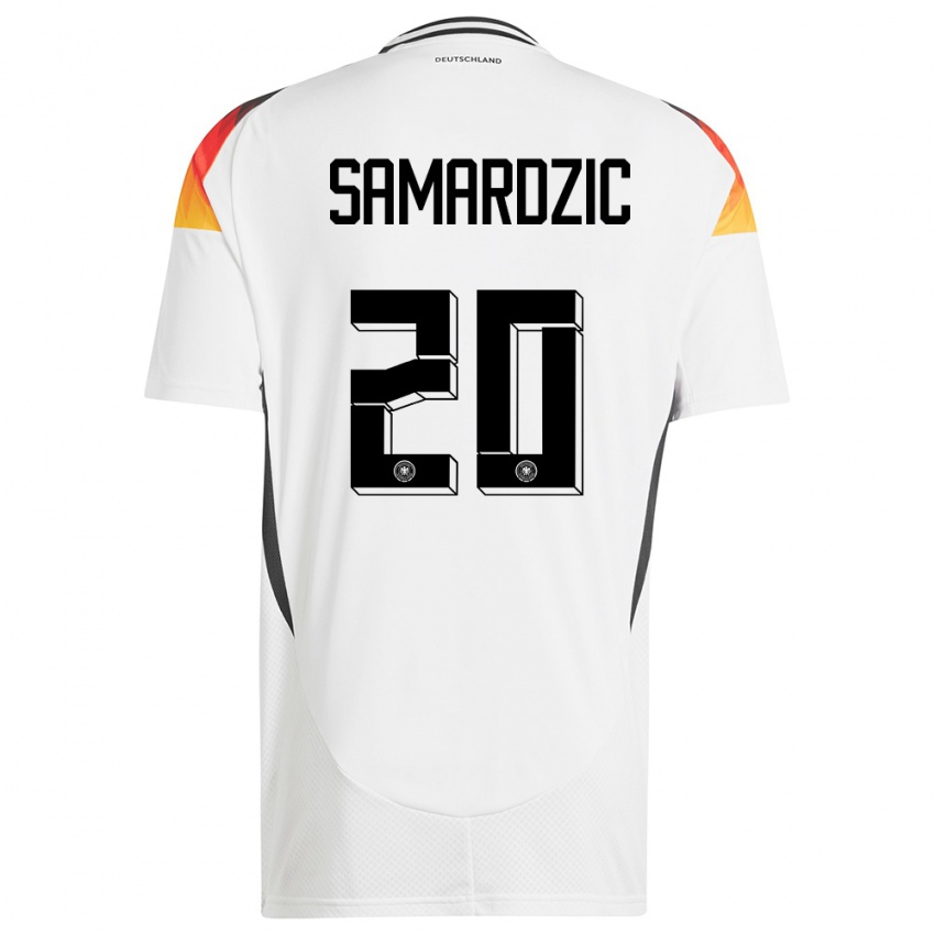 Femme Maillot Allemagne Lazar Samardzic #20 Blanc Tenues Domicile 24-26 T-Shirt Suisse