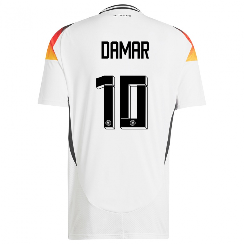 Damen Deutschland Muhammed Damar #10 Weiß Heimtrikot Trikot 24-26 T-Shirt Schweiz