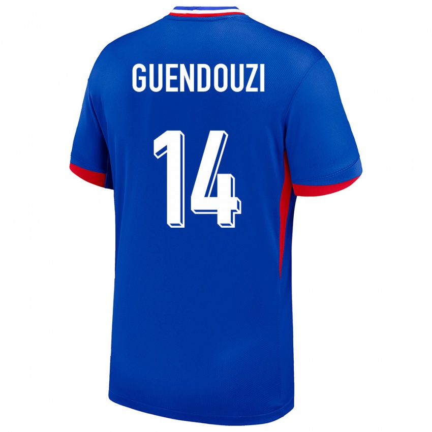 Damen Frankreich Matteo Guendouzi #14 Blau Heimtrikot Trikot 24-26 T-Shirt Schweiz