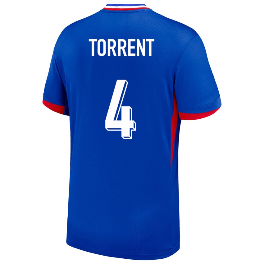 Damen Frankreich Marion Torrent #4 Blau Heimtrikot Trikot 24-26 T-Shirt Schweiz