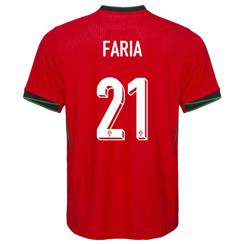 Femme Maillot Portugal Andreia Faria #21 Rouge Tenues Domicile 24-26 T-Shirt Suisse