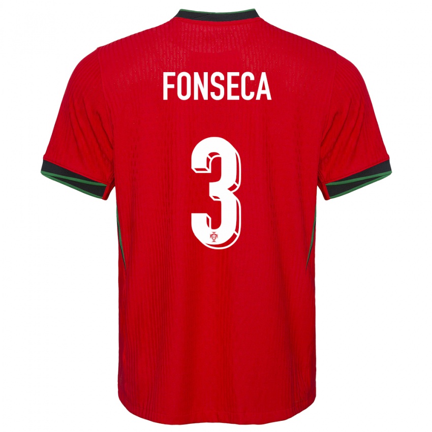 Damen Portugal Joao Fonseca #3 Rot Heimtrikot Trikot 24-26 T-Shirt Schweiz