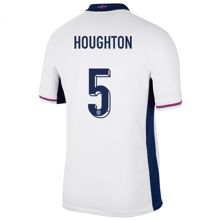 Femme Maillot Angleterre Steph Houghton #5 Blanc Tenues Domicile 24-26 T-Shirt Suisse