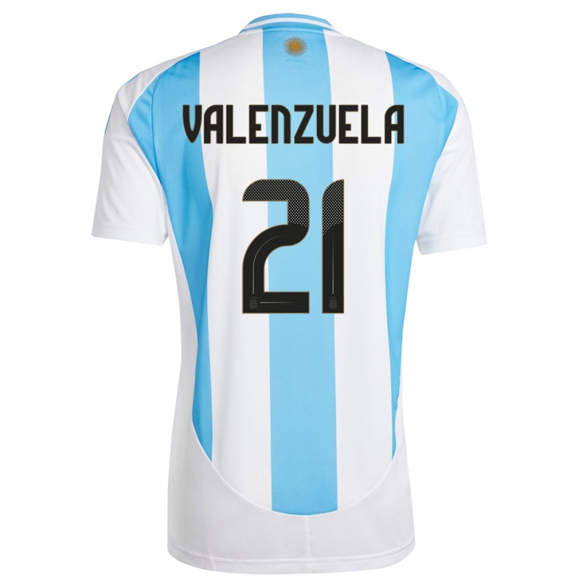 Femme Maillot Argentine Fernando Valenzuela #21 Blanc Bleu Tenues Domicile 24-26 T-Shirt Suisse
