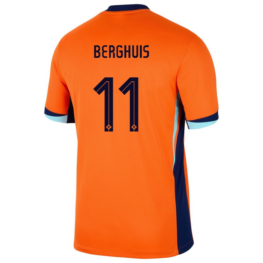 Damen Niederlande Steven Berghuis #11 Orange Heimtrikot Trikot 24-26 T-Shirt Schweiz
