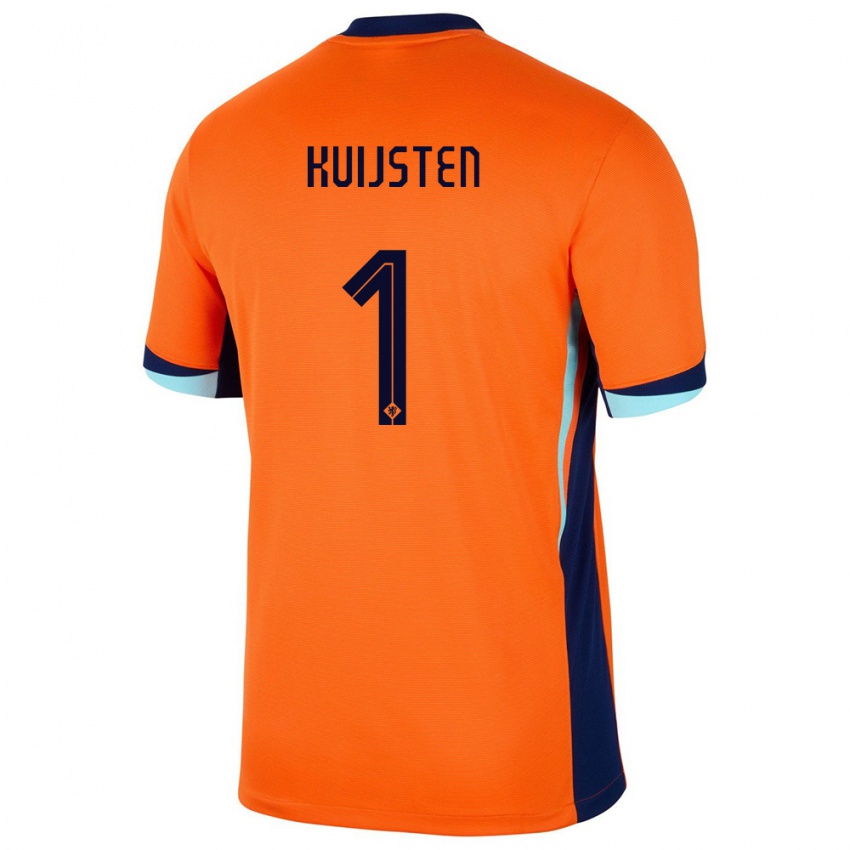 Femme Maillot Pays-Bas Tristan Kuijsten #1 Orange Tenues Domicile 24-26 T-Shirt Suisse