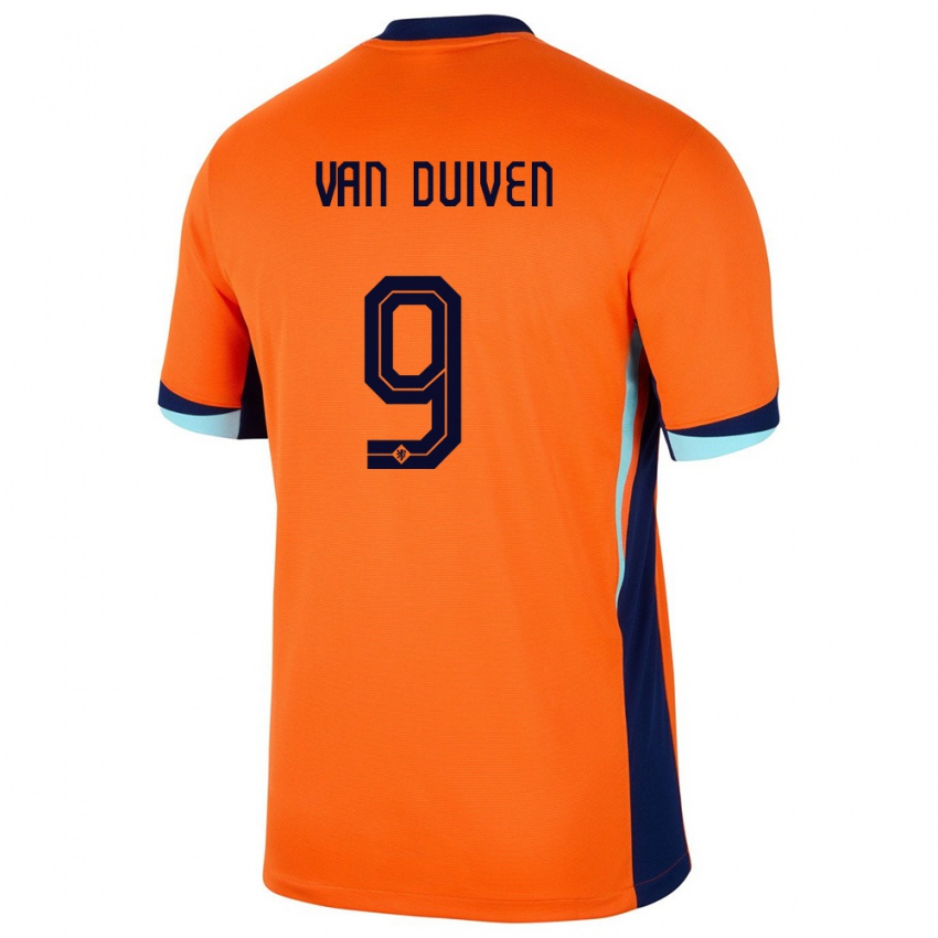 Femme Maillot Pays-Bas Jason Van Duiven #9 Orange Tenues Domicile 24-26 T-Shirt Suisse