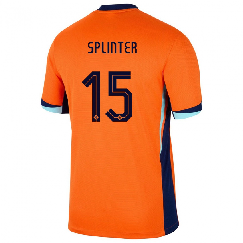 Damen Niederlande Ilias Splinter #15 Orange Heimtrikot Trikot 24-26 T-Shirt Schweiz