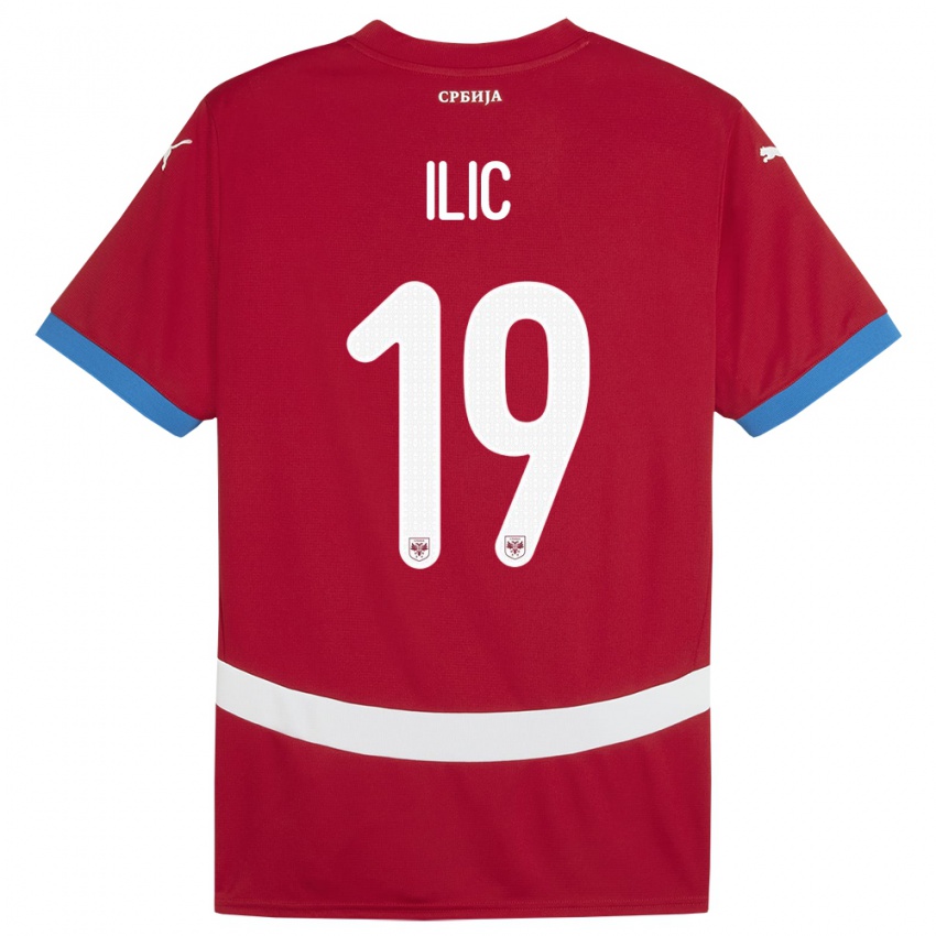 Damen Serbien Ivan Ilic #19 Rot Heimtrikot Trikot 24-26 T-Shirt Schweiz