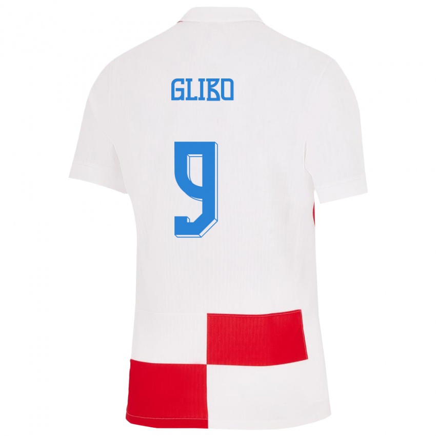 Damen Kroatien Andrea Glibo #9 Weiß Rot Heimtrikot Trikot 24-26 T-Shirt Schweiz