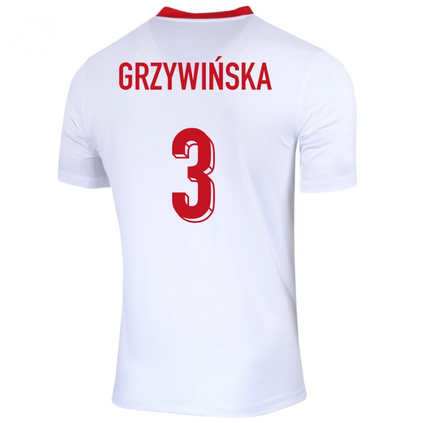 Damen Polen Gabriela Grzywinska #3 Weiß Heimtrikot Trikot 24-26 T-Shirt Schweiz