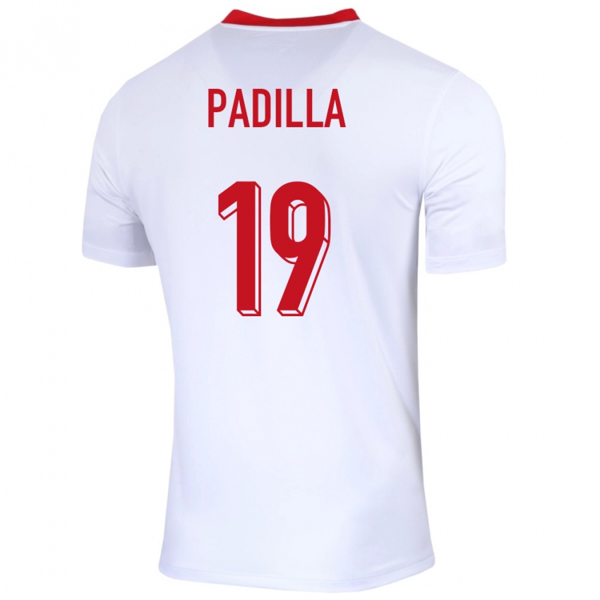 Femme Maillot Pologne Natalia Padilla #19 Blanc Tenues Domicile 24-26 T-Shirt Suisse