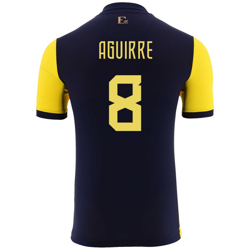 Damen Ecuador Marthina Aguirre #8 Gelb Heimtrikot Trikot 24-26 T-Shirt Schweiz