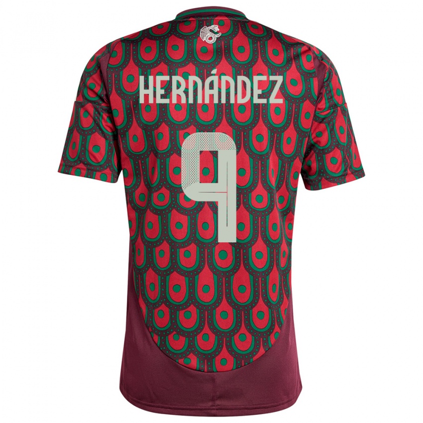 Damen Mexiko Jesus Hernandez #9 Kastanienbraun Heimtrikot Trikot 24-26 T-Shirt Schweiz