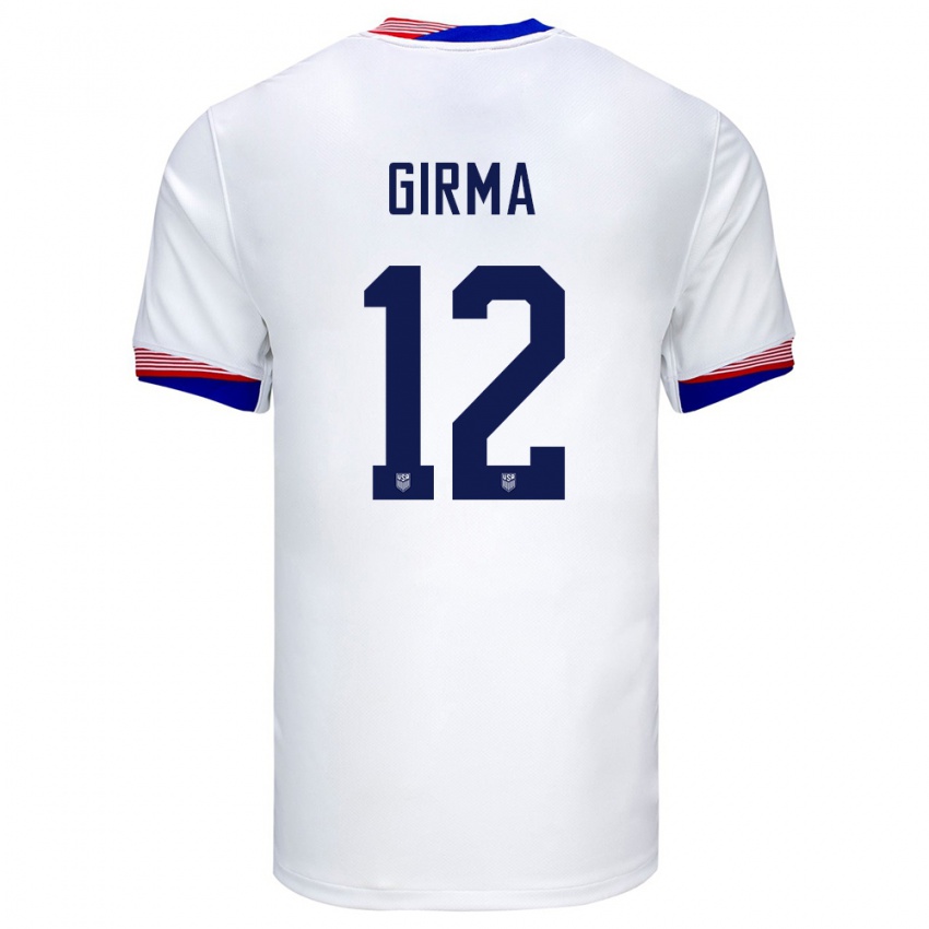 Damen Vereinigte Staaten Naomi Girma #12 Weiß Heimtrikot Trikot 24-26 T-Shirt Schweiz