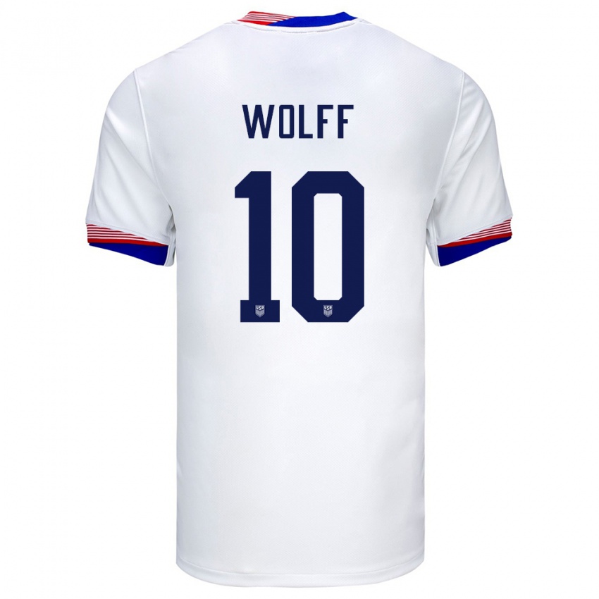 Damen Vereinigte Staaten Owen Wolff #10 Weiß Heimtrikot Trikot 24-26 T-Shirt Schweiz