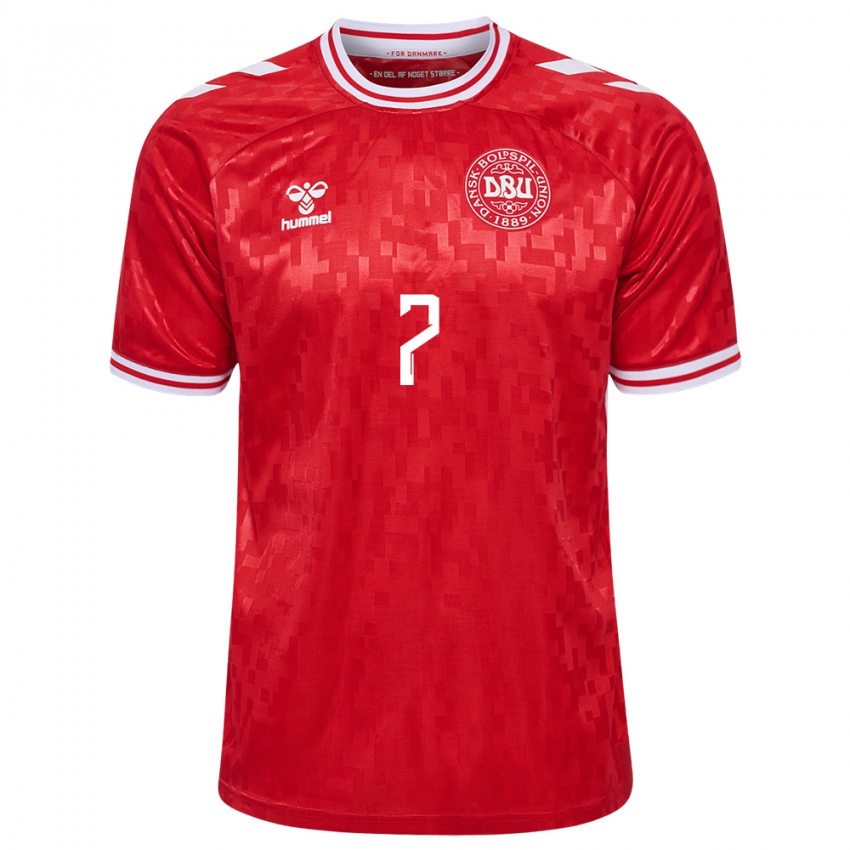 Damen Dänemark Jonathan Moalem #7 Rot Heimtrikot Trikot 24-26 T-Shirt Schweiz