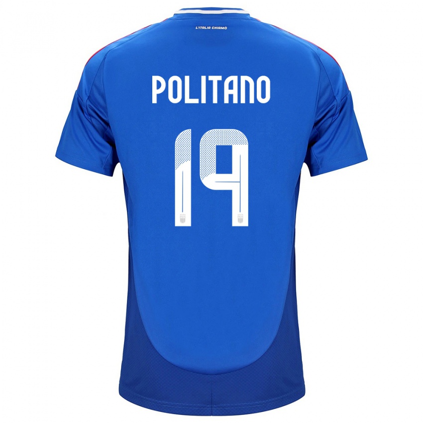 Damen Italien Matteo Politano #19 Blau Heimtrikot Trikot 24-26 T-Shirt Schweiz