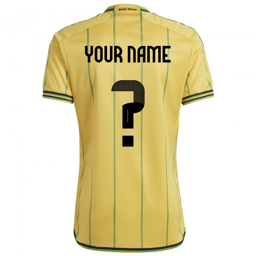 Damen Jamaika Ihren Namen #0 Gelb Heimtrikot Trikot 24-26 T-Shirt Schweiz