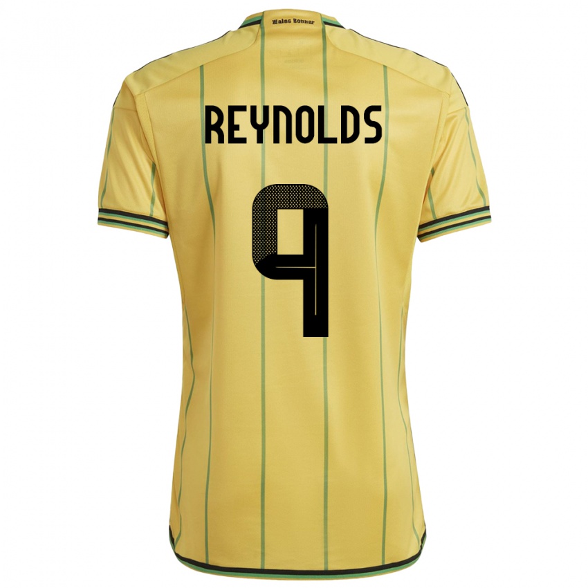 Damen Jamaika Fabian Reynolds #9 Gelb Heimtrikot Trikot 24-26 T-Shirt Schweiz