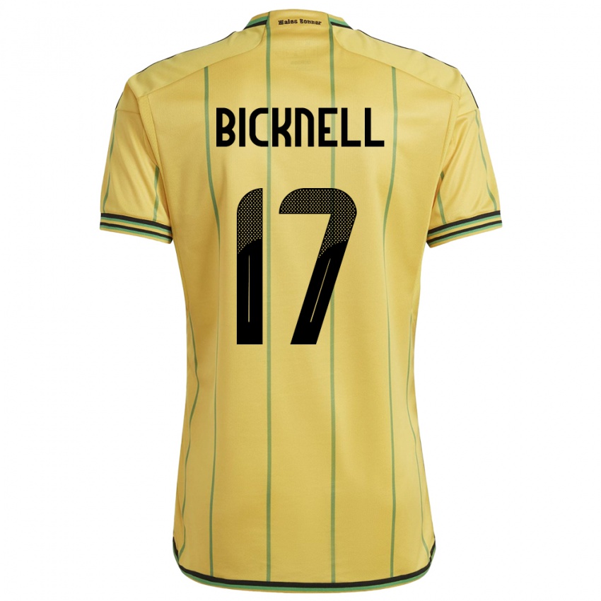 Femme Maillot Jamaïque Alexander Bicknell #17 Jaune Tenues Domicile 24-26 T-Shirt Suisse
