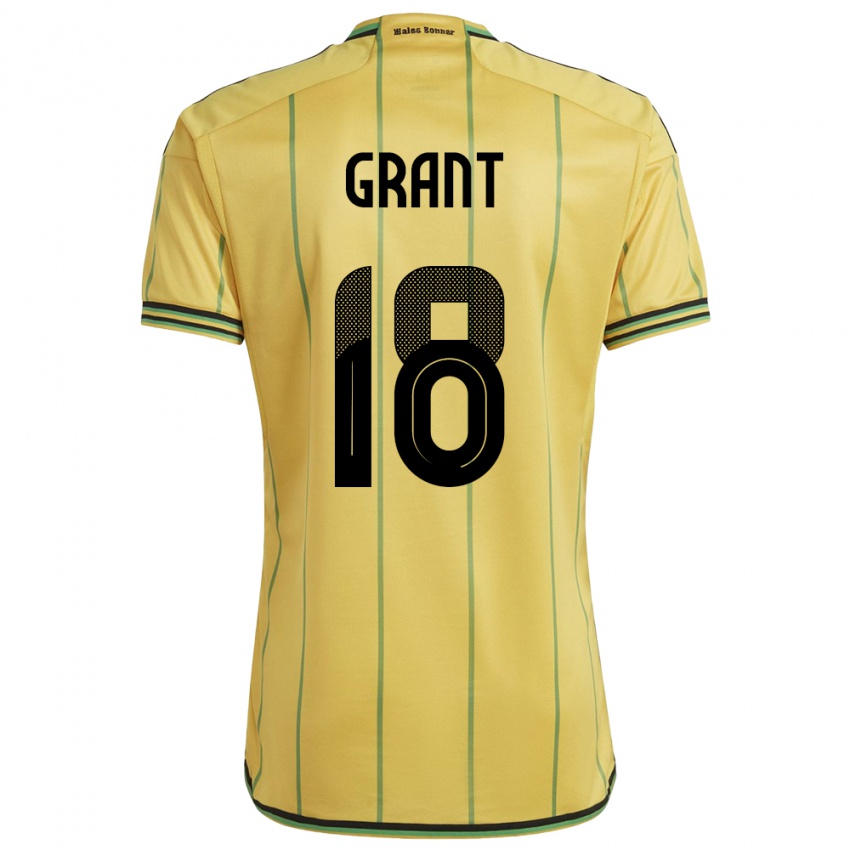 Damen Jamaika George Grant #18 Gelb Heimtrikot Trikot 24-26 T-Shirt Schweiz