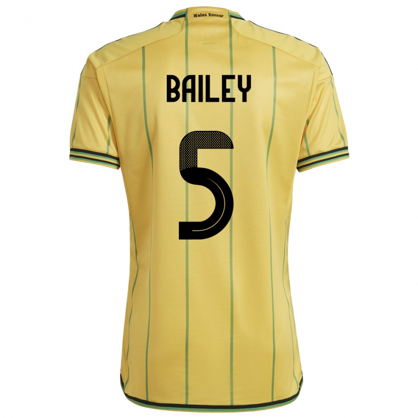 Damen Jamaika Jade Bailey #5 Gelb Heimtrikot Trikot 24-26 T-Shirt Schweiz