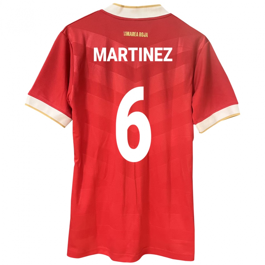 Femme Maillot Panama Christian Martínez #6 Rouge Tenues Domicile 24-26 T-Shirt Suisse