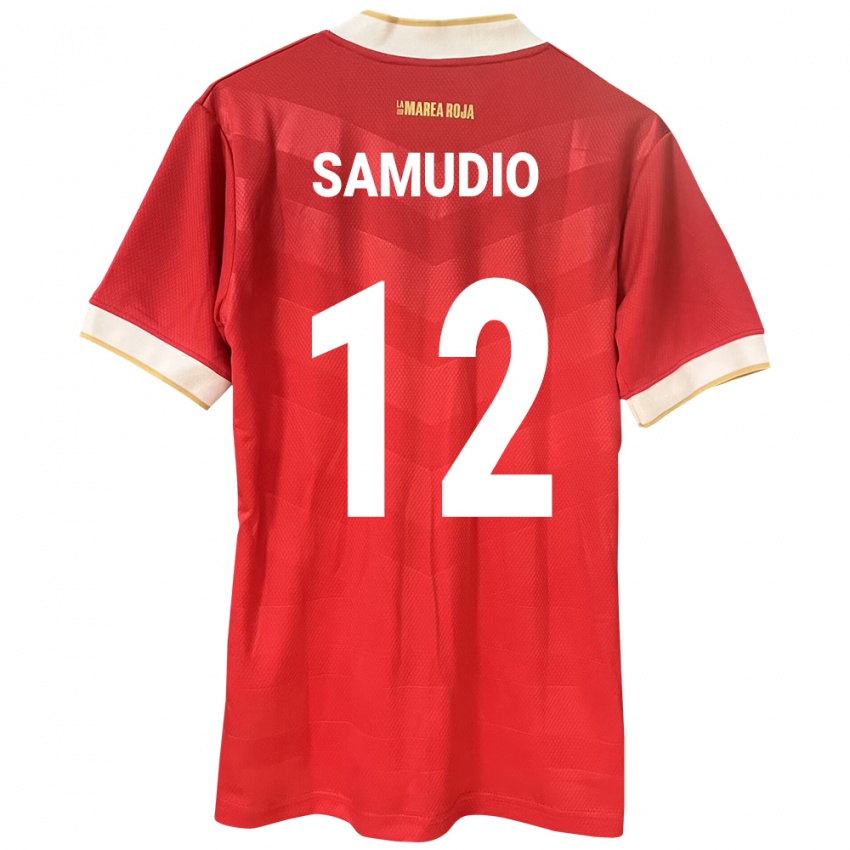 Femme Maillot Panama César Samudio #12 Rouge Tenues Domicile 24-26 T-Shirt Suisse