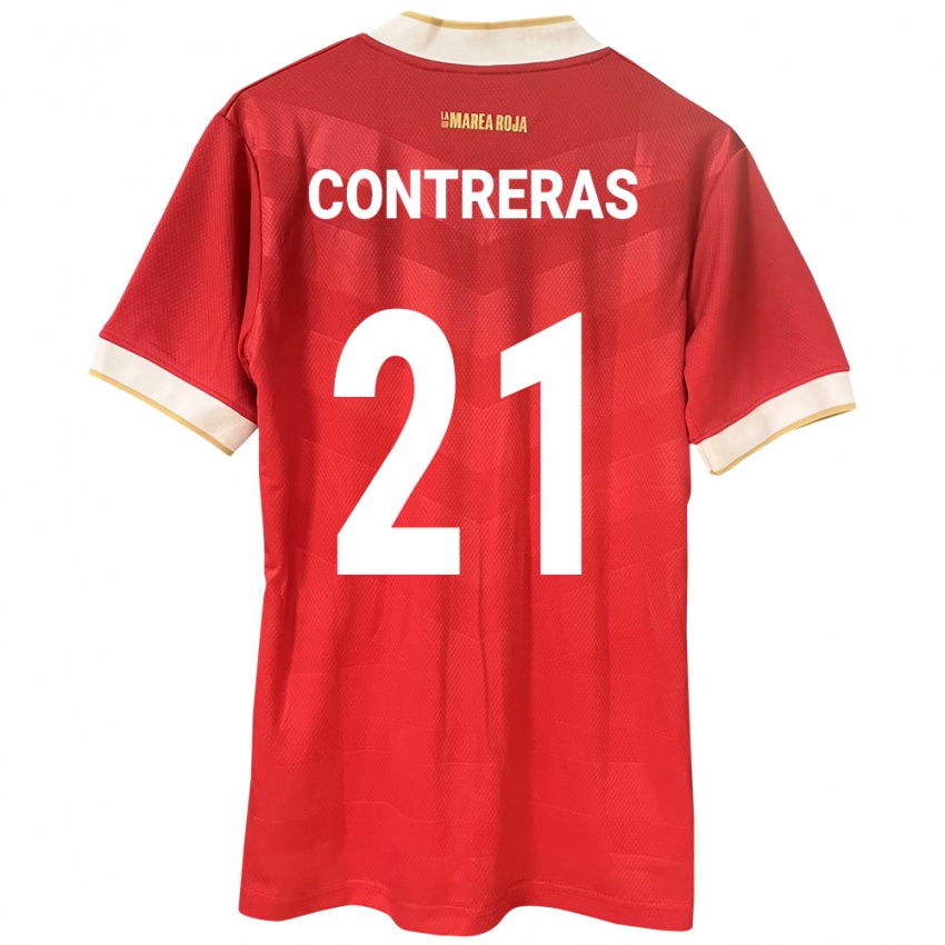 Damen Panama Davis Contreras #21 Rot Heimtrikot Trikot 24-26 T-Shirt Schweiz
