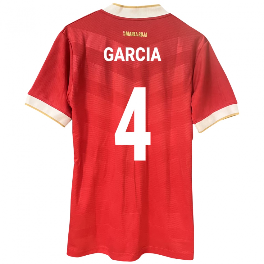 Damen Panama Giancarlos García #4 Rot Heimtrikot Trikot 24-26 T-Shirt Schweiz
