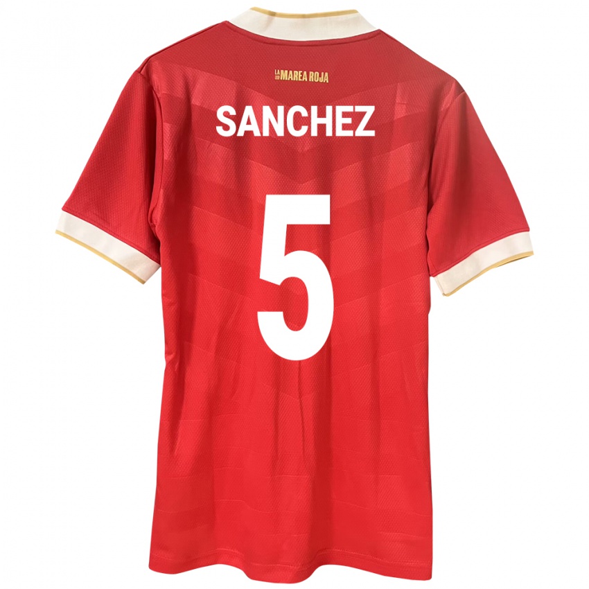 Damen Panama Leydis Sánchez #5 Rot Heimtrikot Trikot 24-26 T-Shirt Schweiz