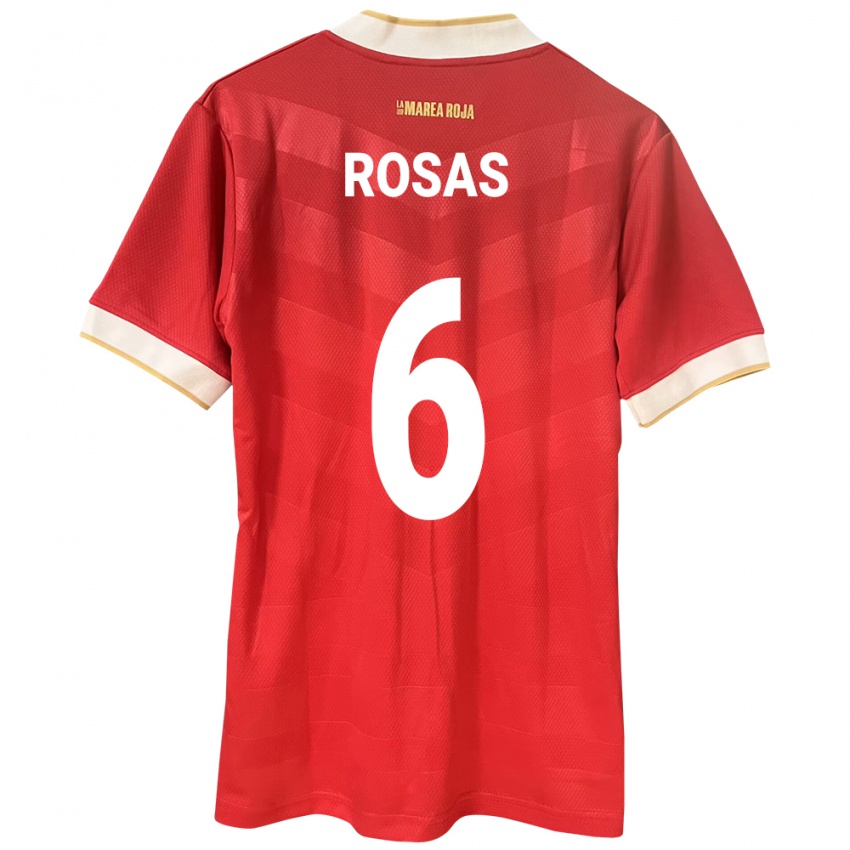Damen Panama Meredith Rosas #6 Rot Heimtrikot Trikot 24-26 T-Shirt Schweiz