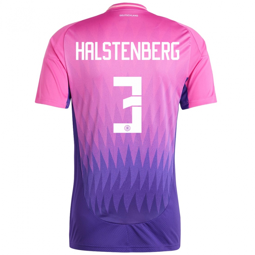 Damen Deutschland Marcel Halstenberg #3 Pink Lila Auswärtstrikot Trikot 24-26 T-Shirt Schweiz