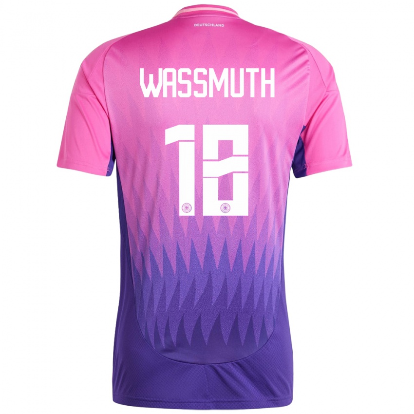 Damen Deutschland Tabea Wabmuth #18 Pink Lila Auswärtstrikot Trikot 24-26 T-Shirt Schweiz