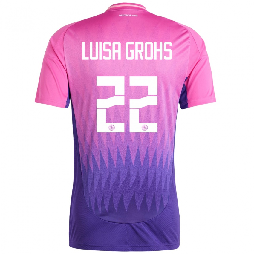 Damen Deutschland Maria Luisa Grohs #22 Pink Lila Auswärtstrikot Trikot 24-26 T-Shirt Schweiz