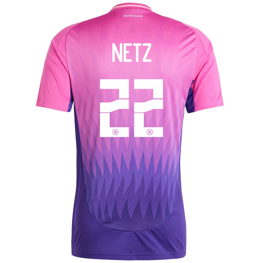Damen Deutschland Luca Netz #22 Pink Lila Auswärtstrikot Trikot 24-26 T-Shirt Schweiz