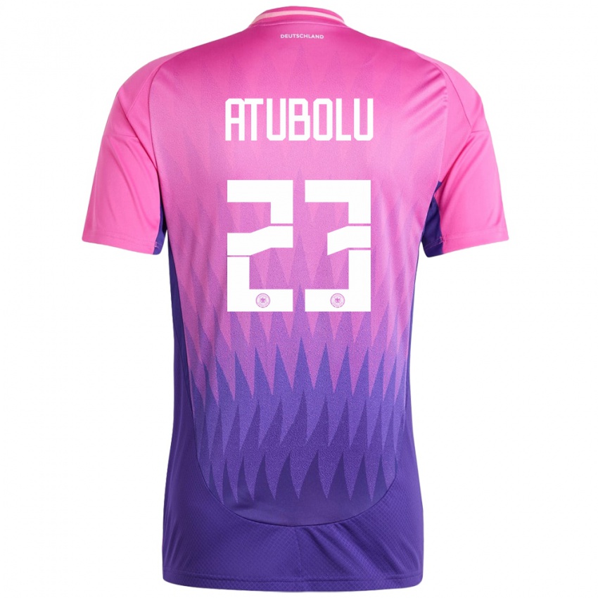 Damen Deutschland Noah Atubolu #23 Pink Lila Auswärtstrikot Trikot 24-26 T-Shirt Schweiz