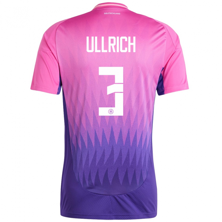 Damen Deutschland Lukas Ullrich #3 Pink Lila Auswärtstrikot Trikot 24-26 T-Shirt Schweiz