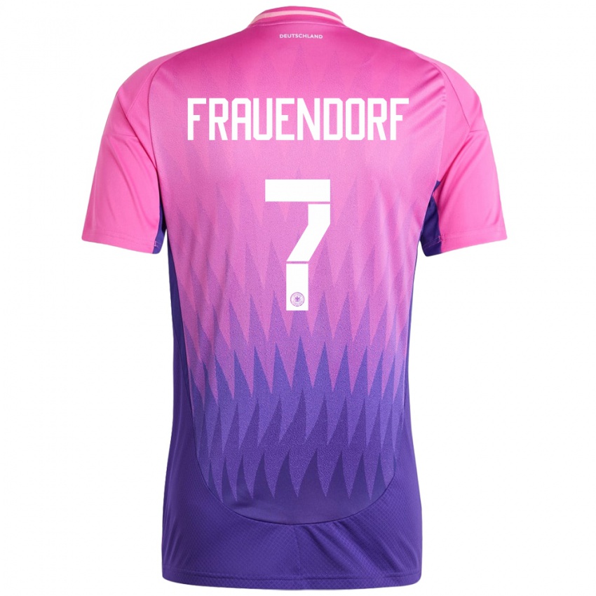Damen Deutschland Melkamu Frauendorf #7 Pink Lila Auswärtstrikot Trikot 24-26 T-Shirt Schweiz