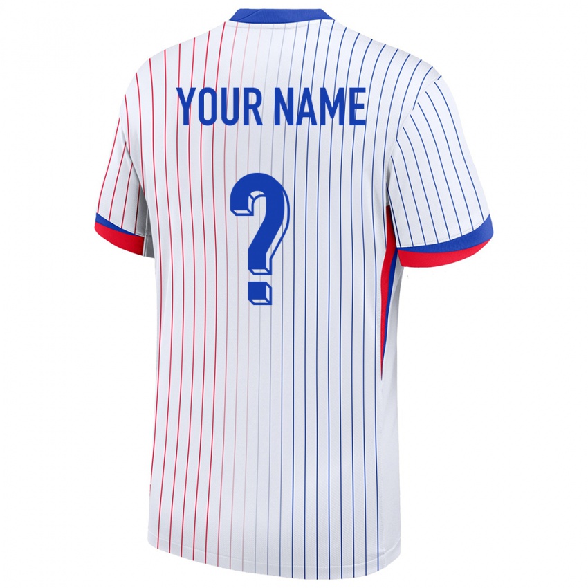 Damen Frankreich Ihren Namen #0 Weiß Auswärtstrikot Trikot 24-26 T-Shirt Schweiz
