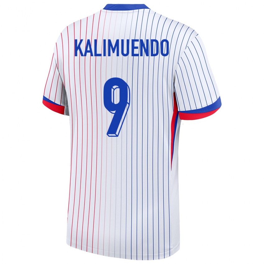 Damen Frankreich Arnaud Kalimuendo #9 Weiß Auswärtstrikot Trikot 24-26 T-Shirt Schweiz