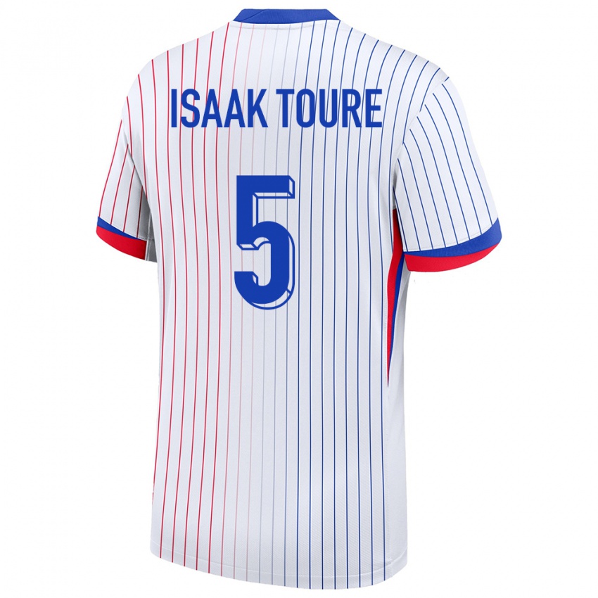 Damen Frankreich Souleymane Isaak Toure #5 Weiß Auswärtstrikot Trikot 24-26 T-Shirt Schweiz