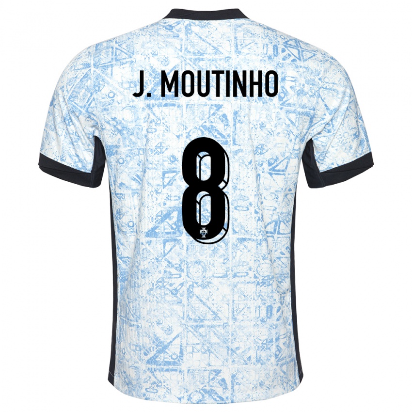 Damen Portugal Joao Moutinho #8 Cremeblau Auswärtstrikot Trikot 24-26 T-Shirt Schweiz