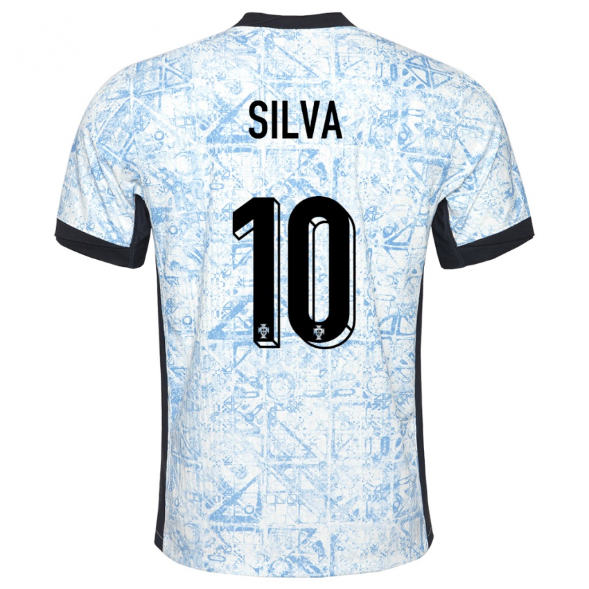 Damen Portugal Jessica Silva #10 Cremeblau Auswärtstrikot Trikot 24-26 T-Shirt Schweiz