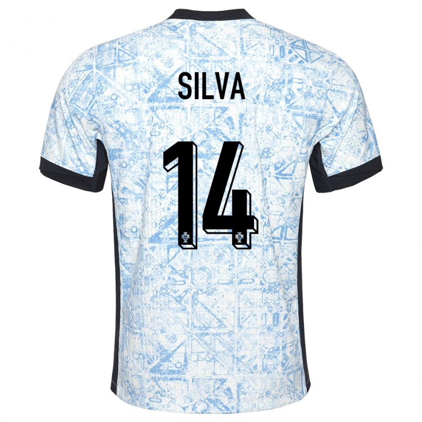 Damen Portugal Dolores Silva #14 Cremeblau Auswärtstrikot Trikot 24-26 T-Shirt Schweiz