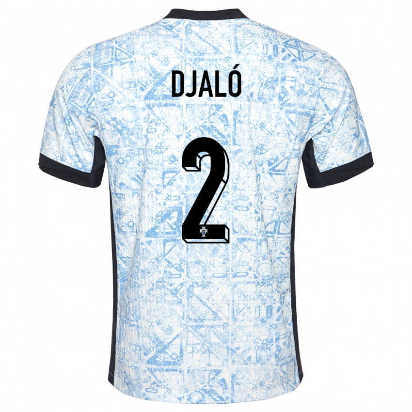 Damen Portugal Tiago Djalo #2 Cremeblau Auswärtstrikot Trikot 24-26 T-Shirt Schweiz