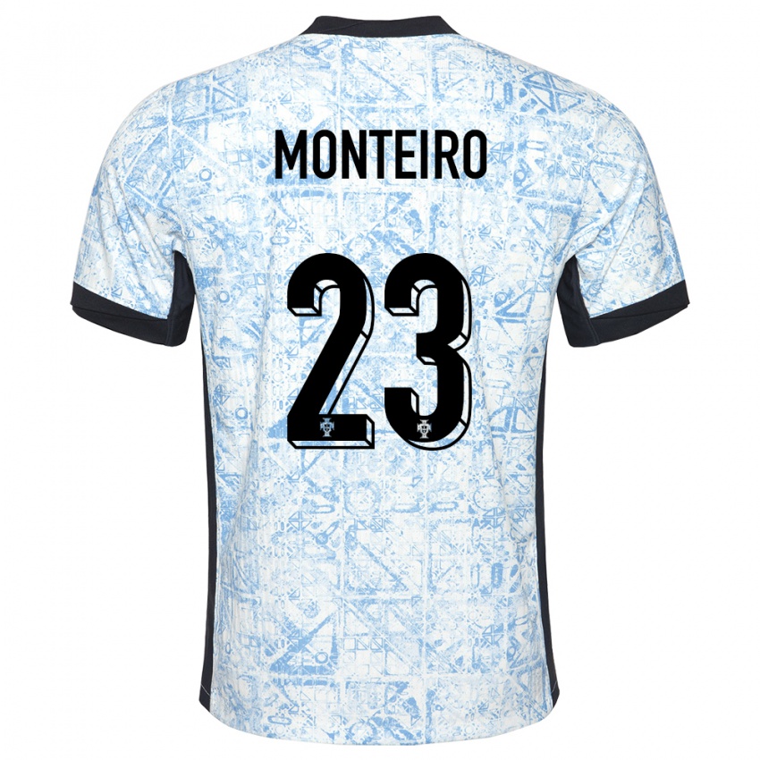 Damen Portugal David Monteiro #23 Cremeblau Auswärtstrikot Trikot 24-26 T-Shirt Schweiz