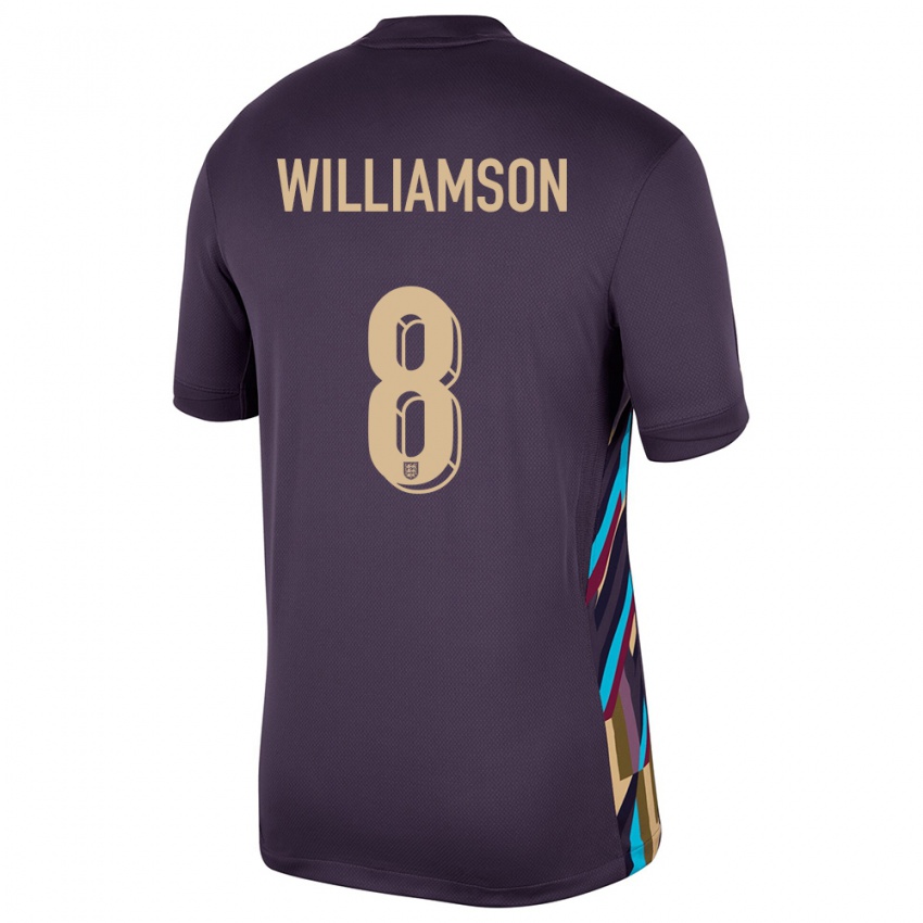 Damen England Leah Williamson #8 Dunkle Rosine Auswärtstrikot Trikot 24-26 T-Shirt Schweiz